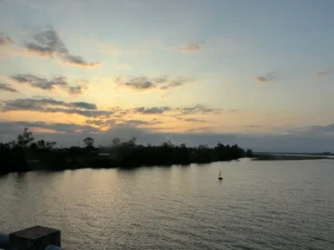 Sunset over the river in Hoi An Vietnam